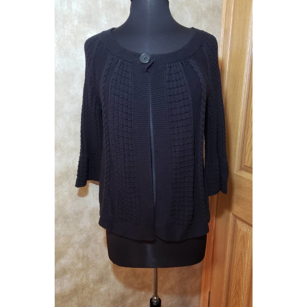 Cato size large black crochet cardigan